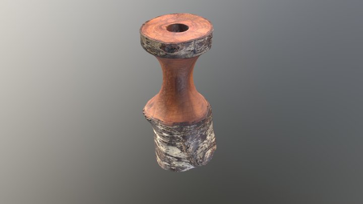 Wood turned candle stick 1 3D Model