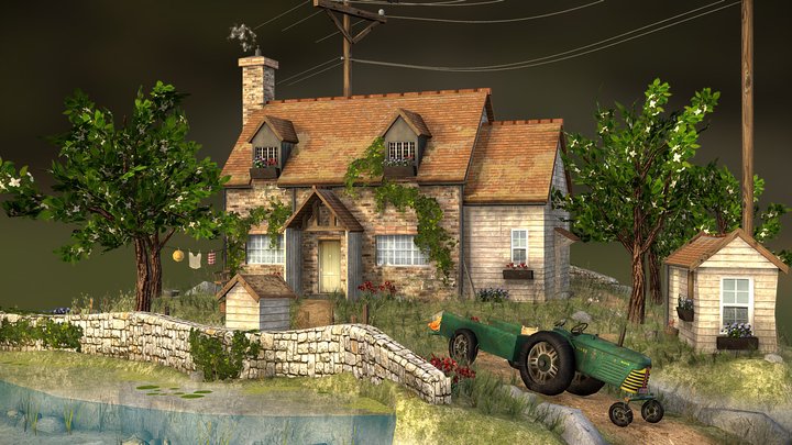 DAE Diorama retake – Small farm 3D Model