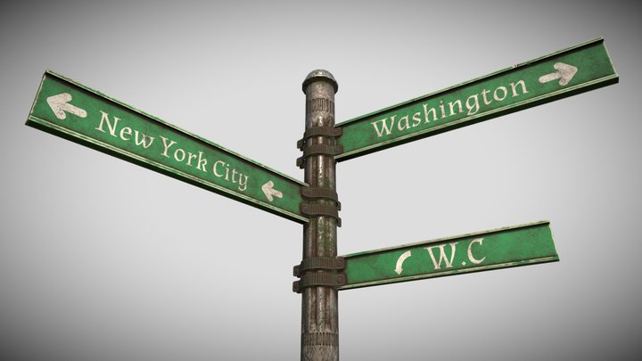 Panel _ City guide _ driving _ policy - low poly – Gratis 3D-model STL
