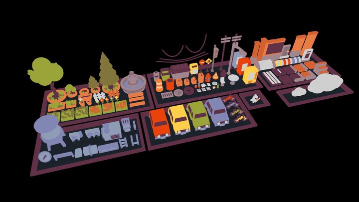 City props asset pack 3D Model