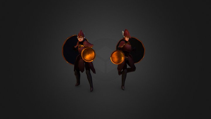 Shield Knight Posed 3D Model