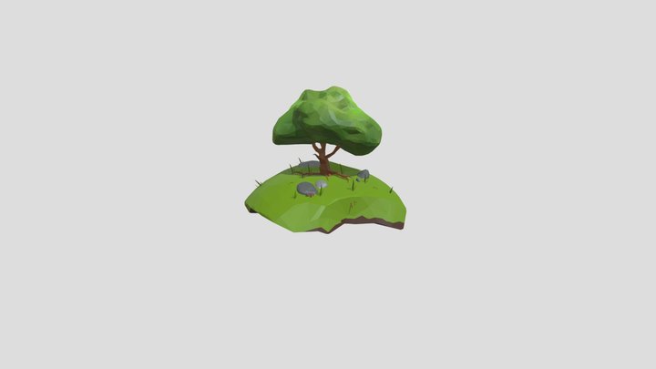 Tree on the hill 3D Model