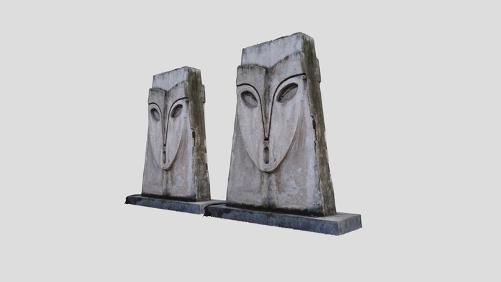 Statue in Bishkek city, Kyrgyzstan, Asia 3D Model