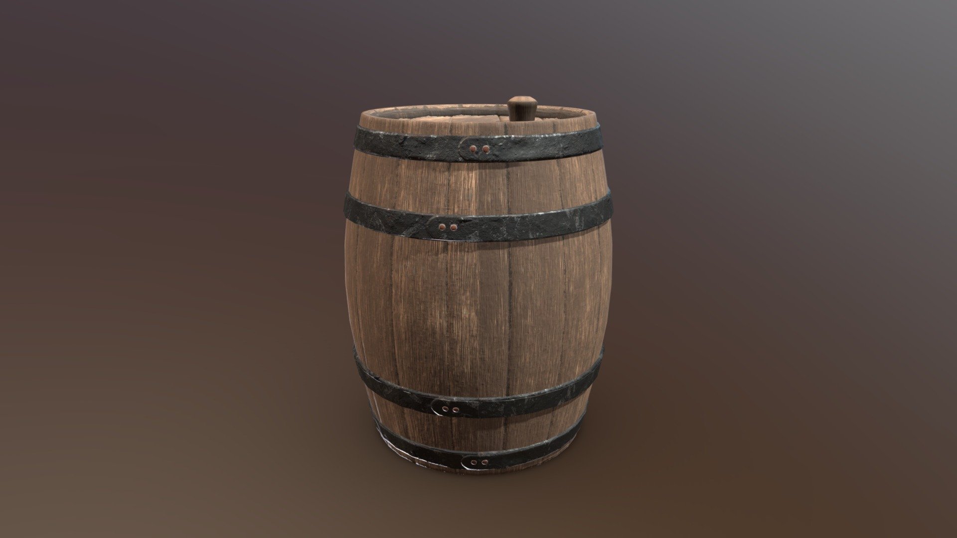 Wooden Barrel Detailed