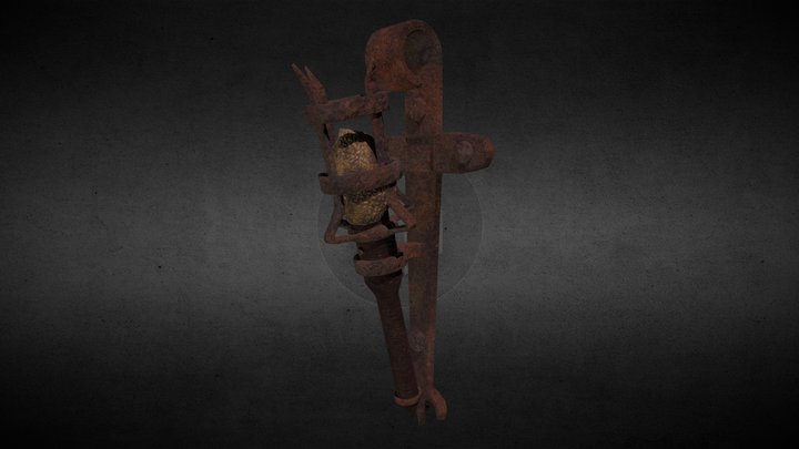 Rusty Wall Mounted Torch 3D Model