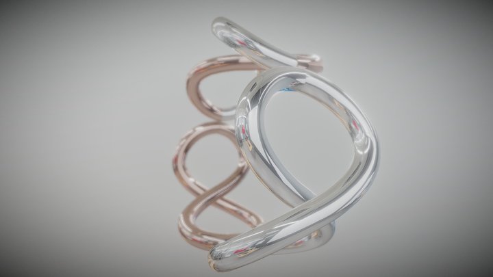 Infinity ring with three pieces 3D Model