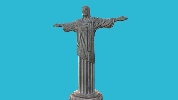 Christ The Redeemer Rio Statue LowPoly 3D Model