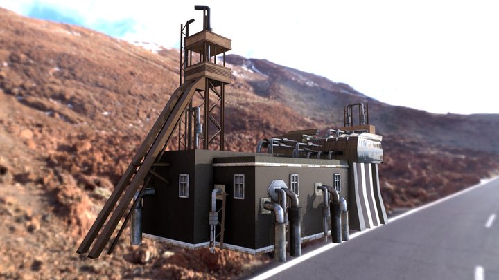 Industrial building kit low poly 3D Model