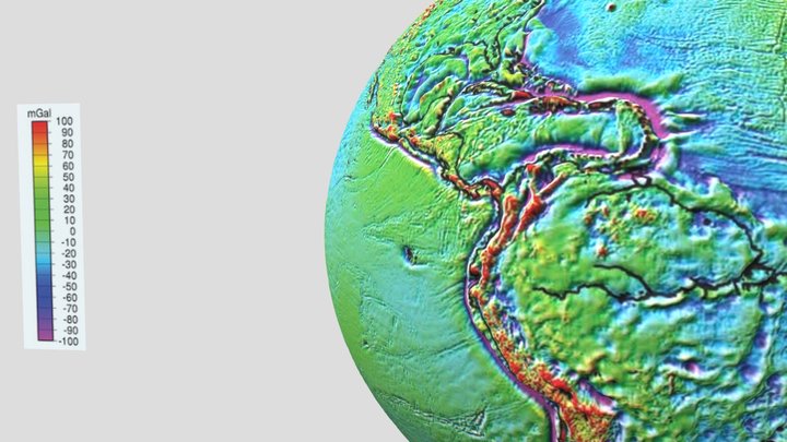 Strength of gravity at Earth's surface 3D Model