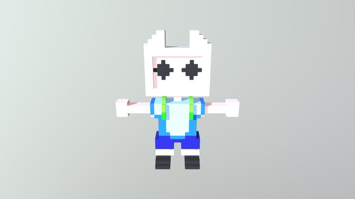 Finn - Adventure Time - Pixel Art 3D Model