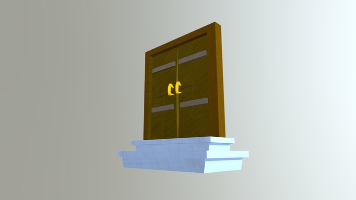 Game Prop Old Door 3D Model