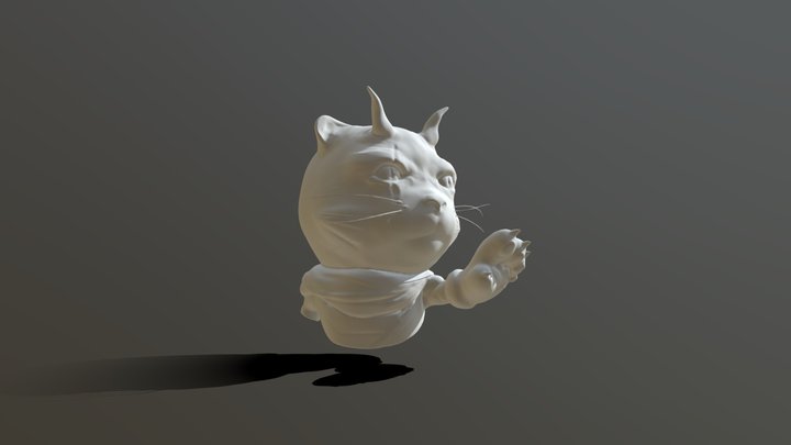 Mee- Ow Remesh Bust 3D Model