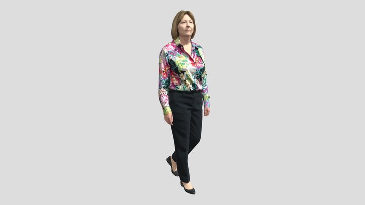 Floral Print Blouse Portrait – Modelo 3D gratuito STL