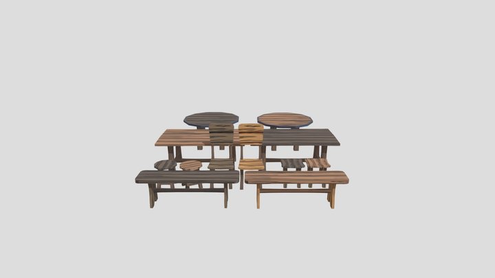 Medieval Props Minipack 2 - Furniture 3D Model