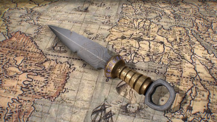 Ancient Dagger magical 3D Model