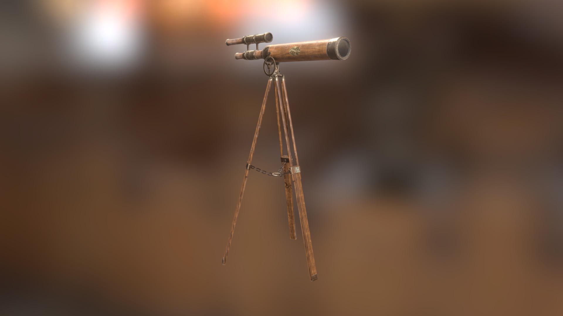 3D model Antique Telescope - This is a 3D model of the Antique Telescope. The 3D model is about a telescope with a light on top.