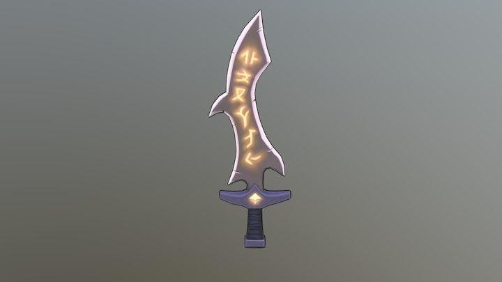 Handpainted Sword 3D Model