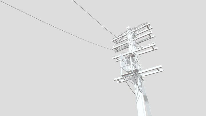 Vintage Telephone Pole (work in progress) 3D Model
