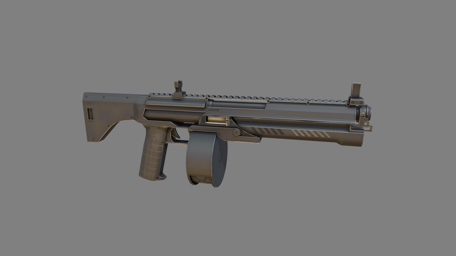 Drum Mag Shotgun - 3D model by Hans Designs (@ChristianHansen) [cf1867e ...