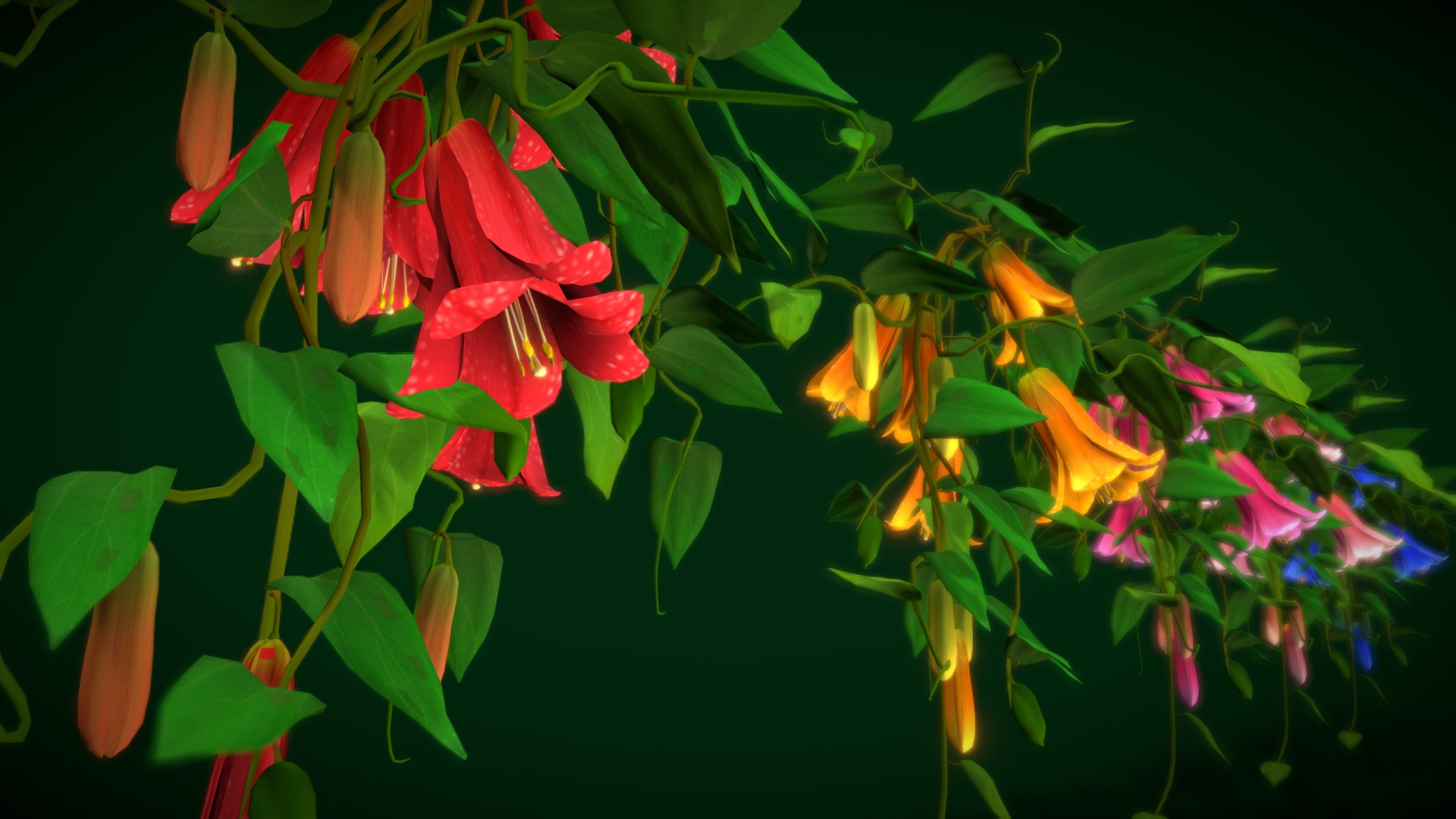 3D model Flower Lapageria - This is a 3D model of the Flower Lapageria. The 3D model is about a close up of a flower.