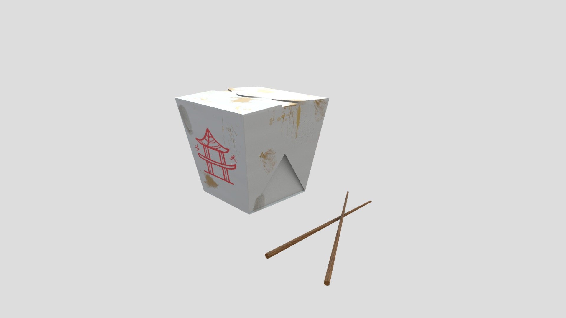 Chinese Takeaway Box 3D model by Kenii [cf1ad0a] Sketchfab