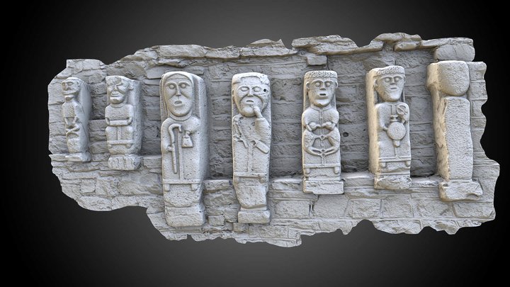 White Island Carved Figures 1-7 3D Model