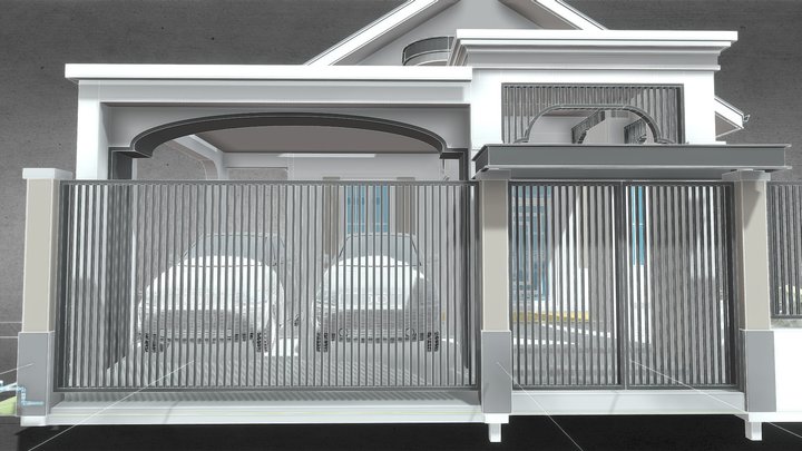 3D_ Khun Benz House_V4_ Elevation 3D Model
