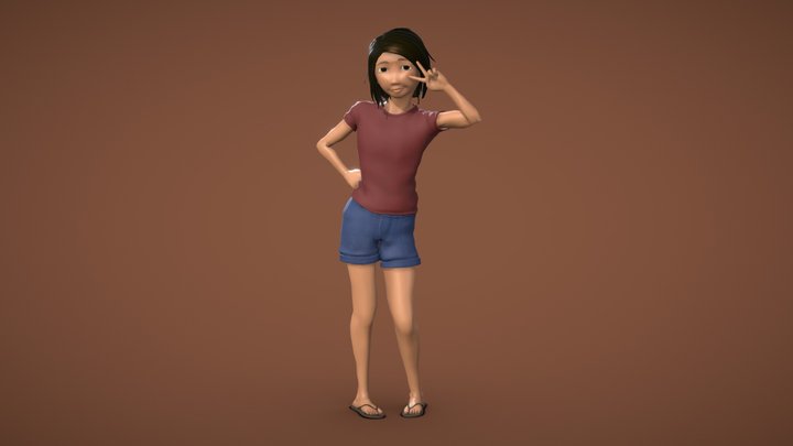 Mia Soñare - Peace Pose 3D Model