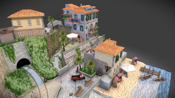 Zuccarello Savona City Scene Denis Moeller 3D Model