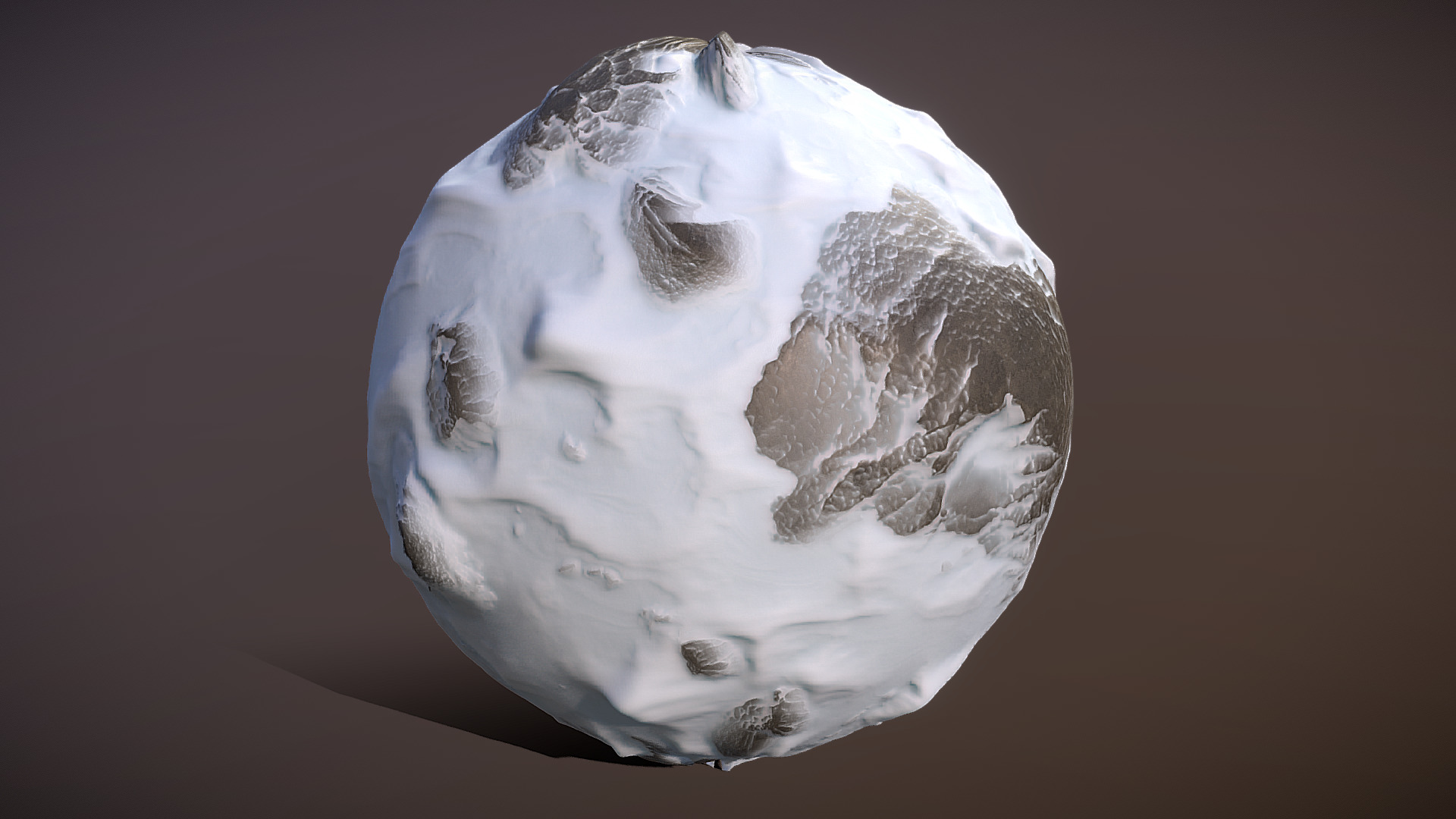 3D model Snow Material - This is a 3D model of the Snow Material. The 3D model is about a white rock with a black background.