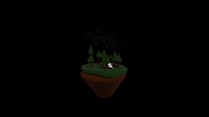 OpenBrush VR forest & campfire 3D Model