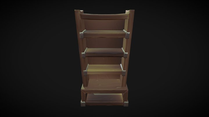 Stylized Bookshelf 3D Model