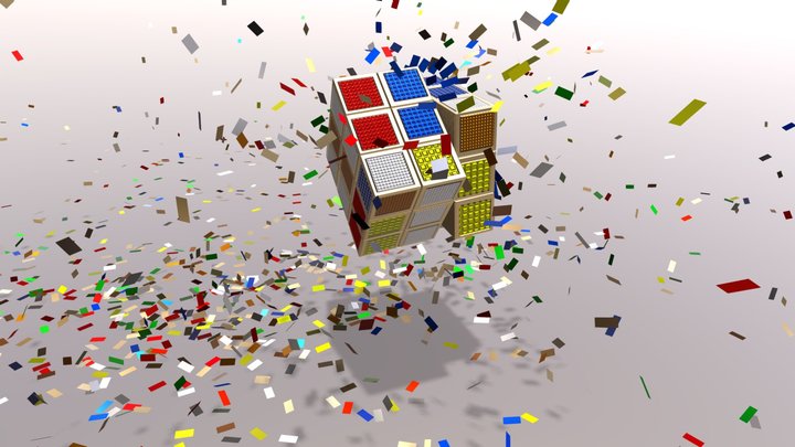 Rubik's cube -Animated- 3D Model