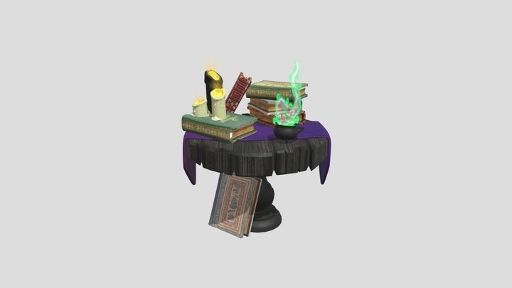 Table Candle Books 3D Model