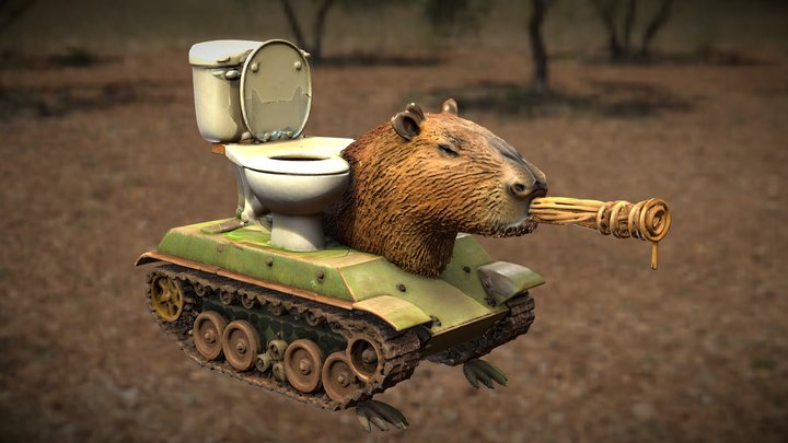 Capibarello tankiso espagueturro inodori 3D Model
