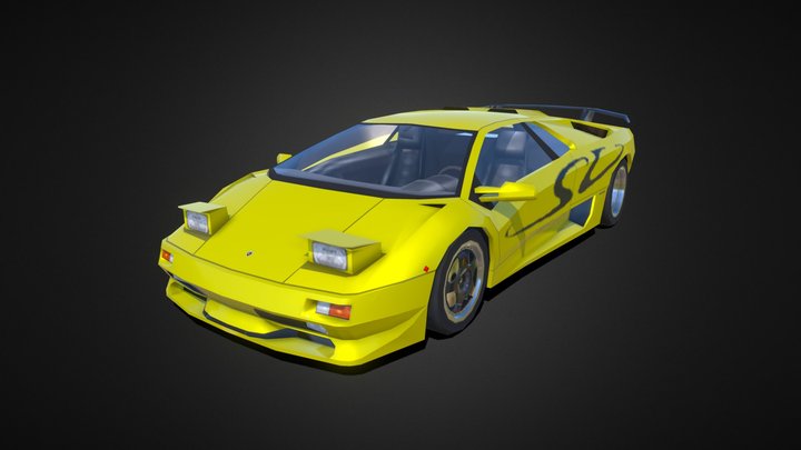 1998 Lamborghini Diablo SV - Low Poly 3D Model