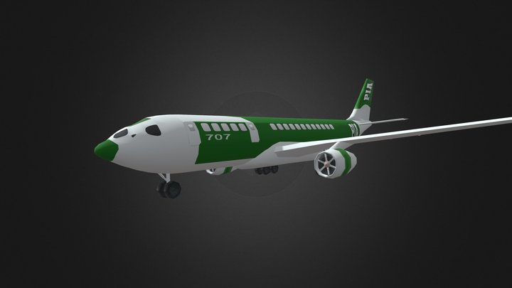 Passenger Plane Airbus (PIA Plane) 3D Model