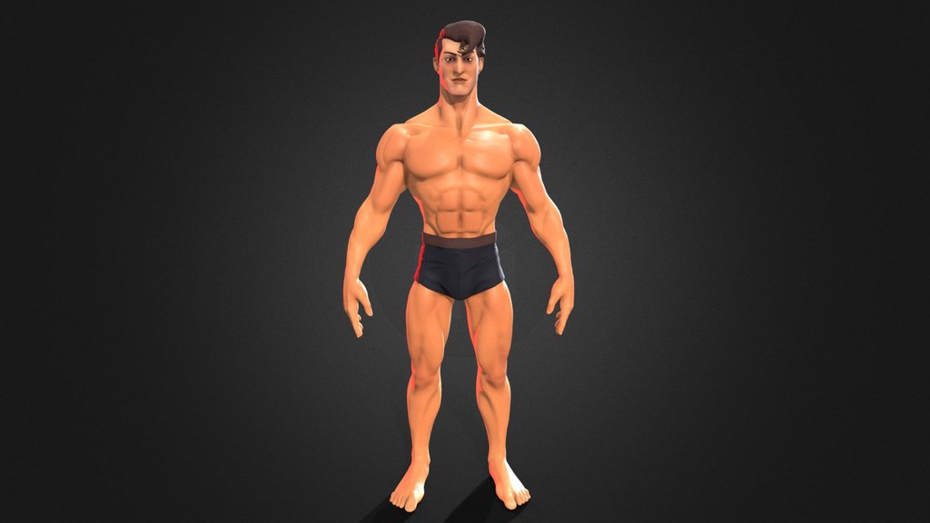 Muscular & Stylized Heroic Male Base Anatomy