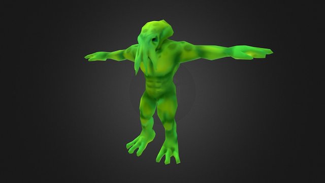 Cthulhu Dude Low Poly 3D Model