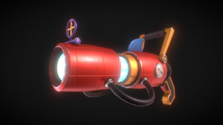 Blaster ray Low poly 3D Model