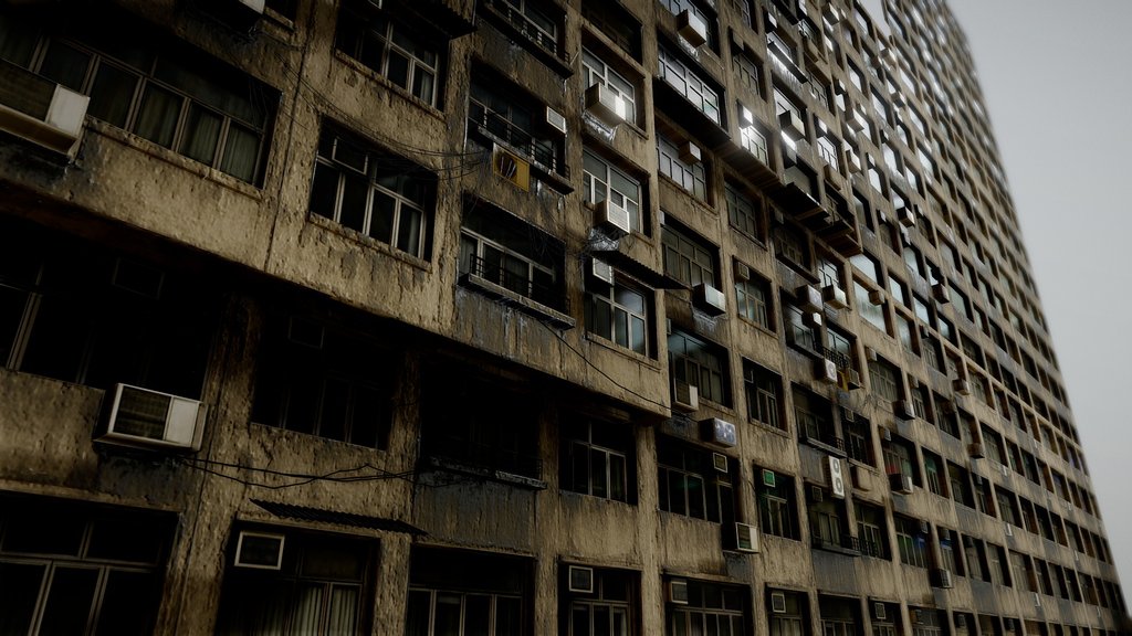Hong Kong Monster building Modular Low Poly LOD