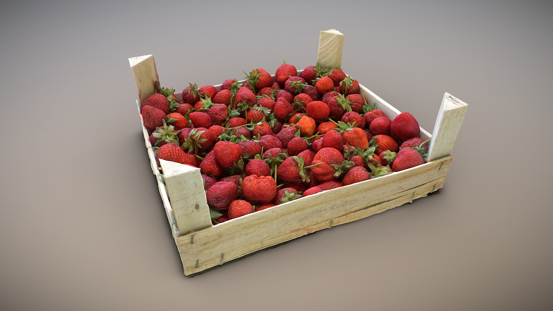 3D model A box with strawberries. Scan. - This is a 3D model of the A box with strawberries. Scan.. The 3D model is about a box of strawberries.