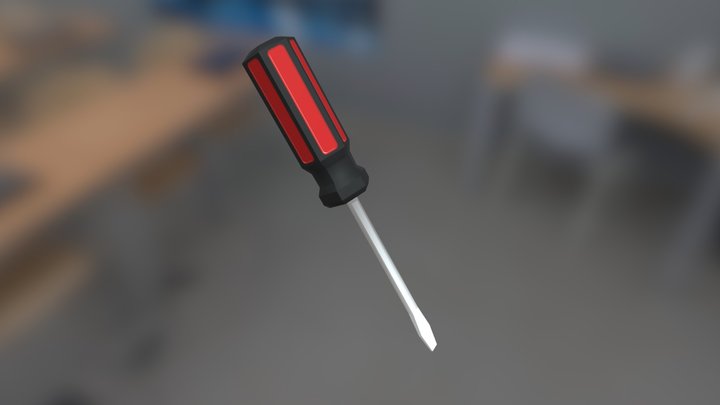 Low-Poly Screwdriver 3D Model