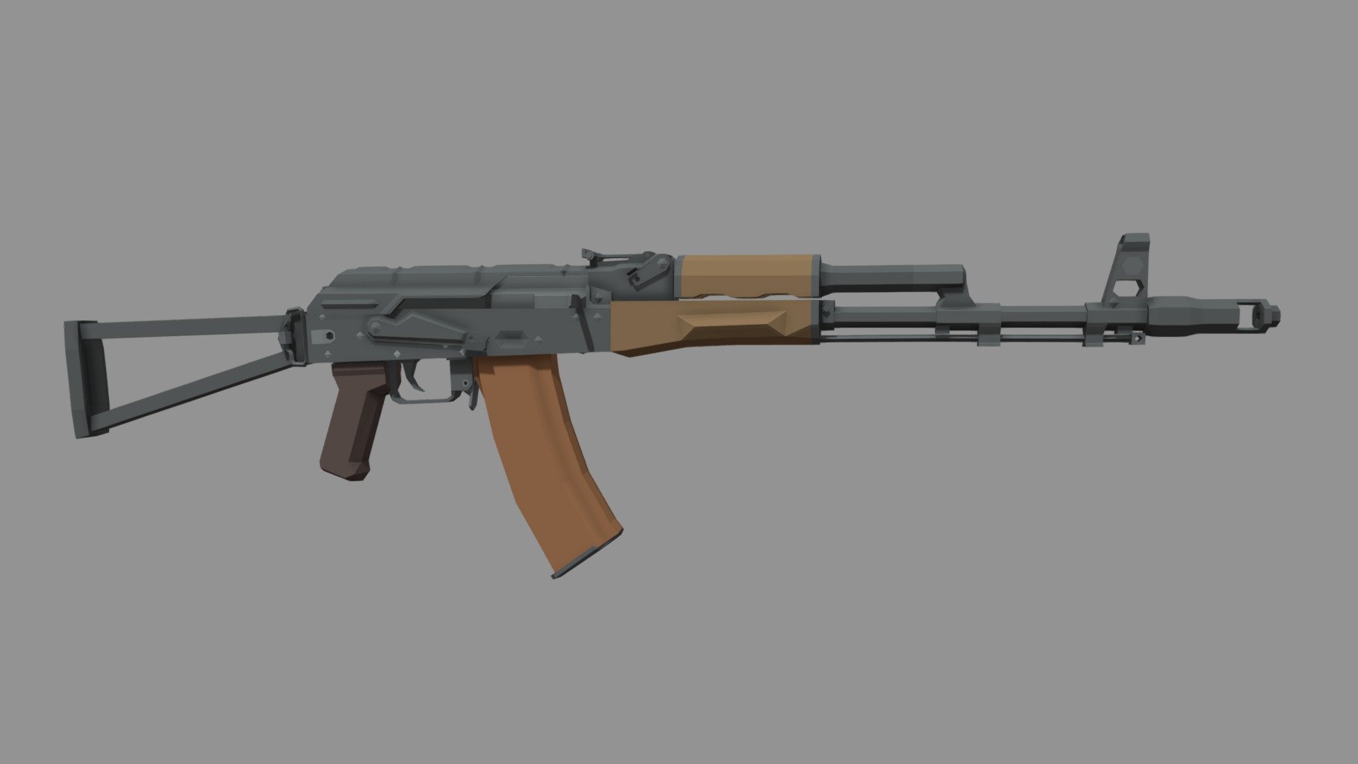 Low-poly AKS-74 - Download Free 3D model by veightyfive [cf38dde ...