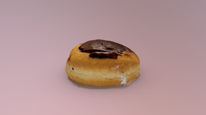Donut Covered in Chocolate 3D Model