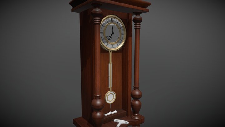 Long Case Wall Clock 3D Model