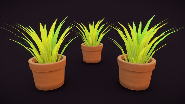 Stylized herbaceous plant 3D Model