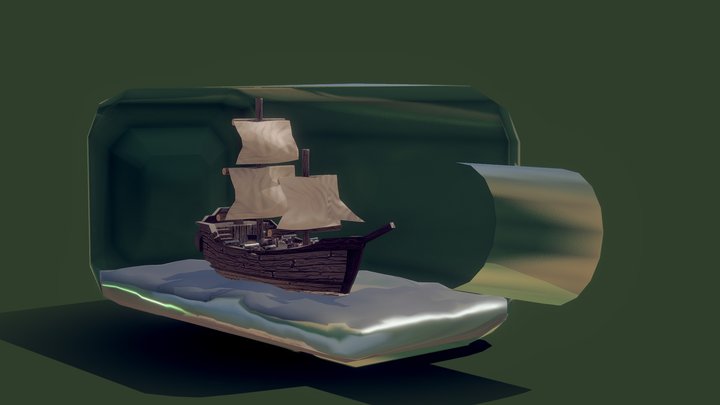 Ship in a bottle 3D Model