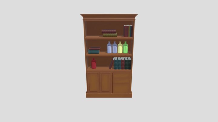 Lowpoly Bookcase (Librero LowPoly) 3D Model