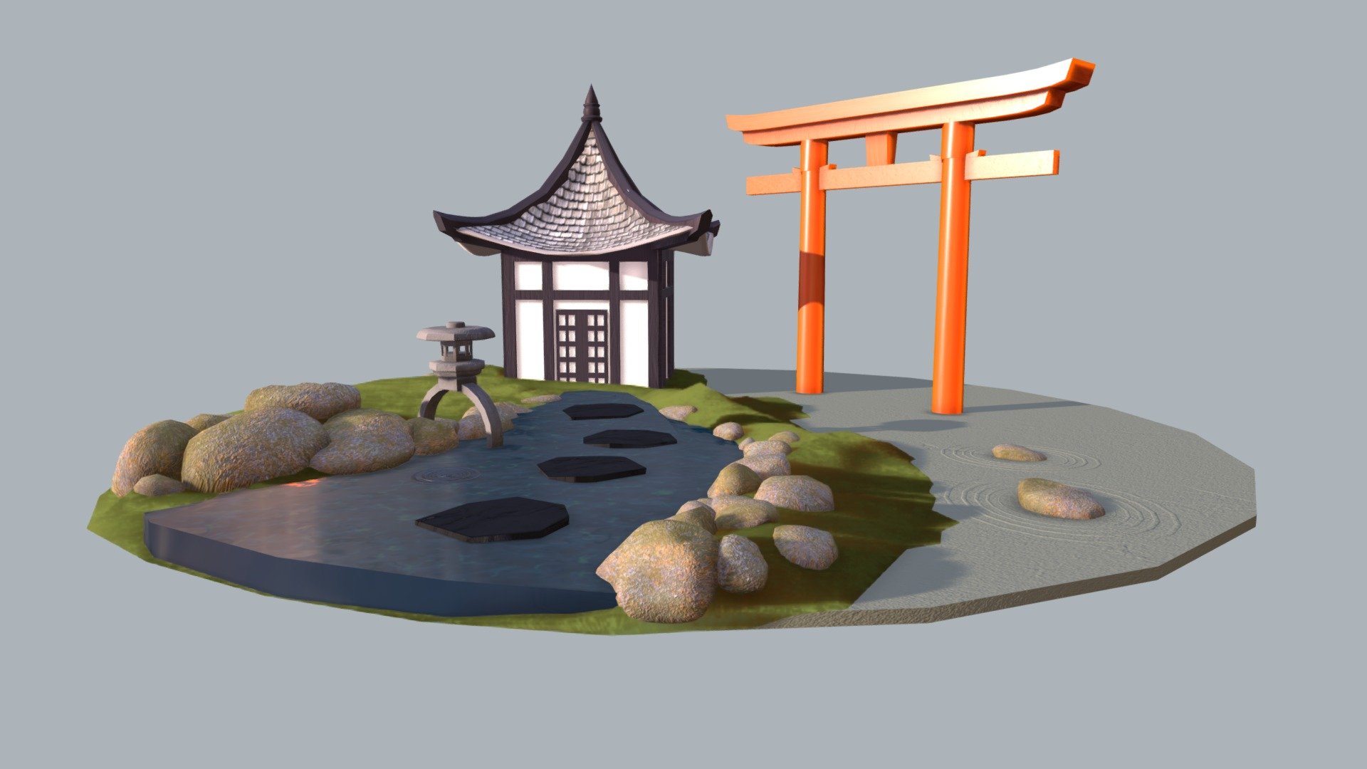 Zen Garden 3D model by Dh16 [cf3f595] Sketchfab